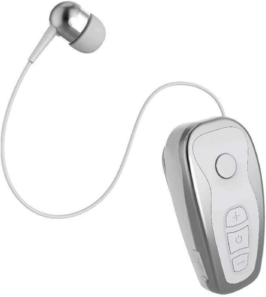 Alisena Bluetooth4.1 Headset Wireless Headphones Business Earbud Collar Clip Retractable Sports Earpiece Compatible with Android and iOS Phones
