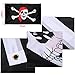 Hestya Jolly Roger Flag Pirate Skull Flag for Pirate Party Halloween Decoration Birthday Gift Pirate Day Christmas Gift, 3 by 5 Feet (Skull and Red Scarf, 2 Pieces)