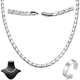 Cigmag Titanium Necklace for Men Women - Magnetic Necklace Stainless Steel Ultra Strength Magnets - with Adjustable Sizing Tool and Present Box