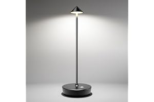 SHANGCAI Cordless Table Lamps Rechargeable, 6000mAh Battery Operated LED Desk Lamp Outdoor Waterproof Portable Touch Dimmable Table Night Light for Patio Restaurant Dining Home Black