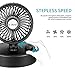 E-More Battery Operated Desk Fan, Mini USB Personal Table Fan, Stepless Speed Regulation, Super Quiet, Powered by USB or Rechargeable Battery, Small Fan Cooling for Office Desk Bedroom Outdoor(Black)