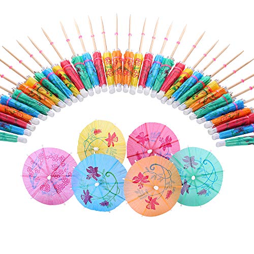 Siumir Parasol Cocktail 144 pcs Mini Cocktail Parapluies Fruit et Desserts Accessoires Decoratifs