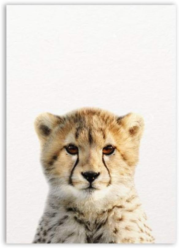 ASDFY León Zebra Elefante Jirafa Bebé Animales Lámina Cartel, Safari