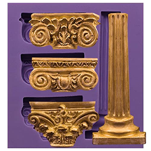 Funshowcase Ancient Greek Pillars Fondant Candy Mold for Sugarcraft, Cake Decoration, Cupcake Topper, Chocolate, Pastry, Polymer Clay, Soap Making, Epoxy Resin, Crafting Projects