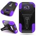 CoverON® Kickstand Hard + Soft Dual Layer Hybrid Case for ZTE Reef / Savvy - Black Hard Purple Soft Silicone