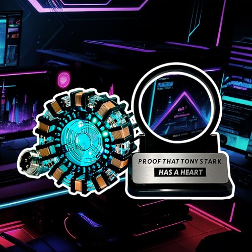 Arc Reactor 1:1 Ratio Vibration Sensing LED Light with Display Case | USB Connection, For Collections, Has a Heart