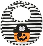 Mud Pie Baby-Boys Newborn Pumpkin Bib, Black/White, One Size