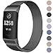 CAVN Compatible Fitbit Charge 3 / Charge 3 SE Bands Women Men Small Large, Metal Milanese Loop Stainless Steel Replacement Accessory Straps Bracelet Compatible Fitbit Charge 3 Fitness Tracker