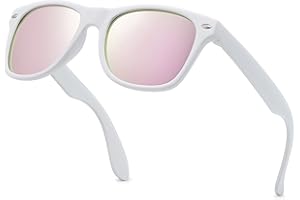 LEICO FASHION Kids Polarized Retro Sunglasses for Boys Girls Age 3-12 Shatterproof UV Protection Toddler Children Sun Glasses