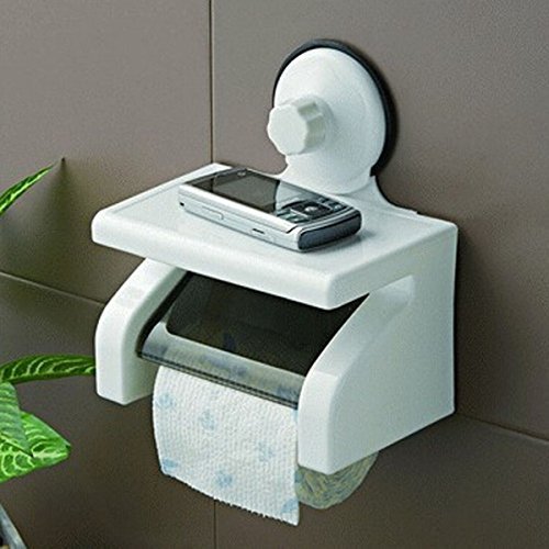 boutique1583 Waterproof Wall Suction Cups Toilet Paper Holder Toilet Paper Storage Box