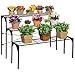 Large Modern Black Metal 3 Tier Shelf Flower Plant Display Stand Rack/Freestanding Home Decor Shelves primary