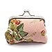 Elesa Miracle 4pc Women Girl Canvas Floral Coin Purse Clutch Pouch Wallet Value Set