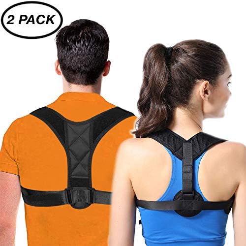 FSACLE Back Posture Corrector for Women & Men + Double Detachable Pads - Adjustable Effective Comfortable Back Posture Brace- Providing Pain Relief from Neck, Back & Shoulder