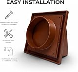 Fantronix Terracotta Cowled Wall Vent Grille 100 mm Backdraught Shutter view 3