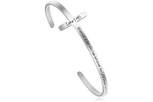 MEMGIFT 𝐂𝐫𝐨𝐬𝐬 𝐁𝐫𝐚𝐜𝐞𝐥𝐞𝐭 Religious Cuff Bangle 𝐁𝐢𝐛𝐥𝐞 𝐕𝐞𝐫𝐬𝐞 Christian Gifts Jewelry for 𝐖𝐨𝐦𝐞𝐧