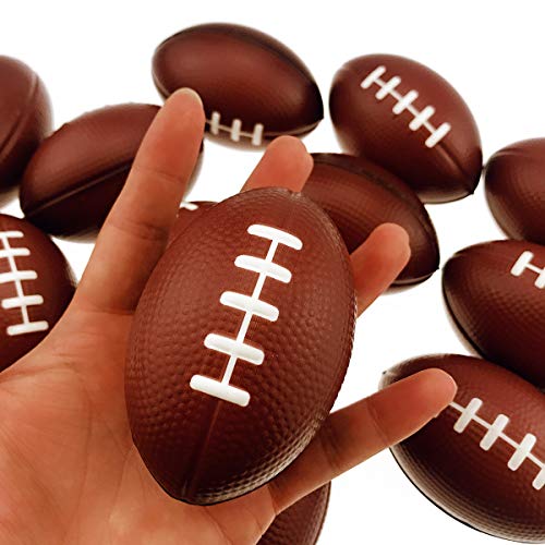 Akusety Soft Foam Mini Football Stress Balls for Kids 3.5" Perfect for Small Hands, 12-Pack