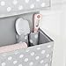 mDesign Fabric Baby Nursery Hanging Organizers for Over The Door Storage for Kids - 3 Pocket Organizer Caddy with Hooks for Clothing, School, Diaper, Toy, and Outfit Storage - Polka Dot, Gray/White