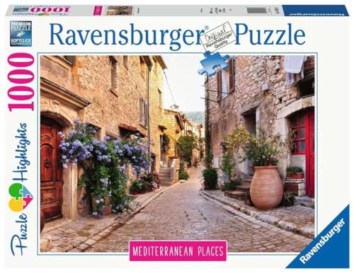 Ravensburger - Puzzle Mediterráneo: Francia, Puzzle 1000 Piezas, Puzzles para Adultos, Puzle 1000 Piezas Adultos, Pegamento Puzzles para Enmarcar, Rompecabezas Adulto, Puzles 1000 Adulto