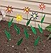 Fox Valley Traders Metal Daisy Stakes, Crafted with Durable Weatherproof Metal, Outdoor Décor - Set of 5, Each Measures 19 1/2