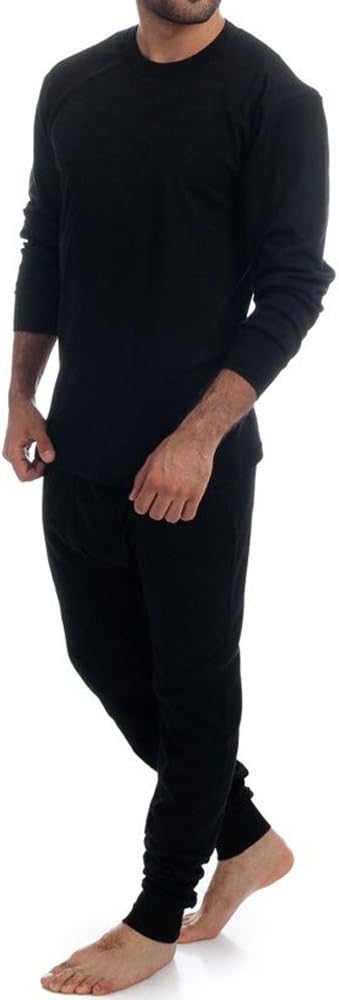 elegance1234 Men's 2 pc Thermal 100% Pure Cotton(240 GSM) Long Sleeve Top and Long John Set (1190&1290)