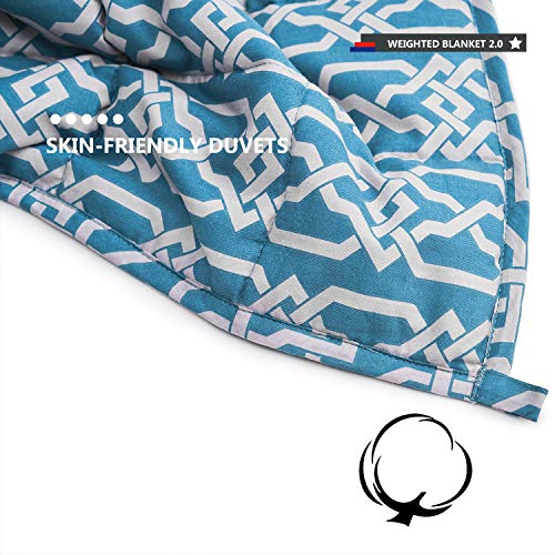 YnM Bamboo Duvet Cover for Weighted Blankets (48''x72'') - Blue Grey