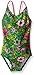 Kanu Surf Girls' Daisy Beach Sport 1-Piece Swimsuit, Karlie Floral Green, 3T