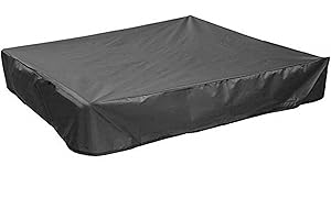 ENOCHROZEY Sandbox Cover Square with Drawstring, Oxford Cloth Sandbox Canopy Waterproof Sandpit Pool Cover Anti UV Sandbox Protection Cover for Sandpit Toys Swimming Pool and Furniture (Black, 59 x 59inch)