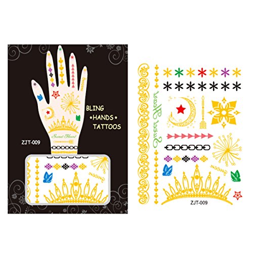 AllyDrew Metallic Body Art Hand Tattoos, Sweet Heart