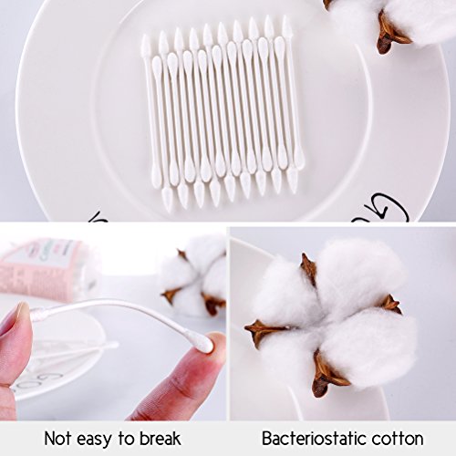 Cotton Swabs 100% Cotton Double Tipped 100 Pcs White Natural Paper Sticks Multipurpose Cotton Buds Cleaning Sterile Sticks