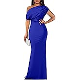 YMDUCH Women's Elegant Sleeveless Off Shoulder Bodycon Long Formal Party Evening Dress