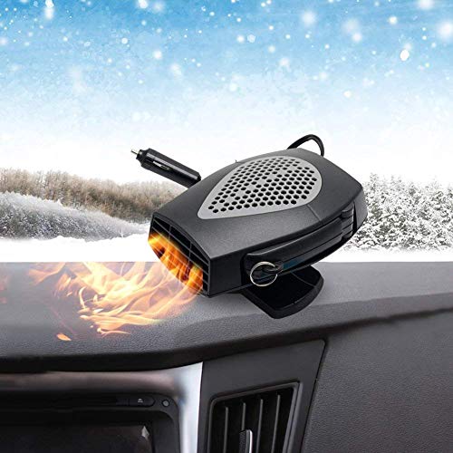 Car Heater,Auto Heater Fan,Car Defogger,Ferryone Fast Heating Quickly Defrosts Defogger 12V 150W Auto Ceramic Heater Fan 3-Outlet Plug in Cig Lighter (Black)