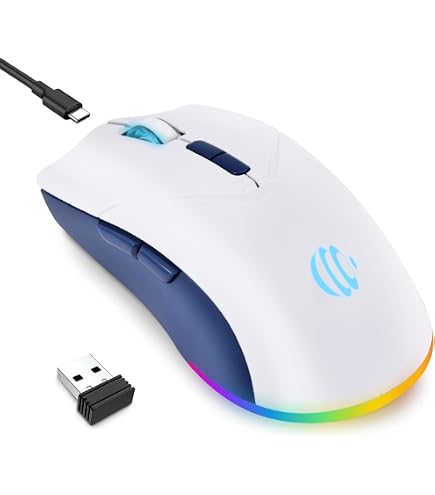 Mouse Wireless Dual-mode USB E Bluetooth | 1600 DPI, Ricaricabile, LED 7 Colori, Per PC, IPad E Android