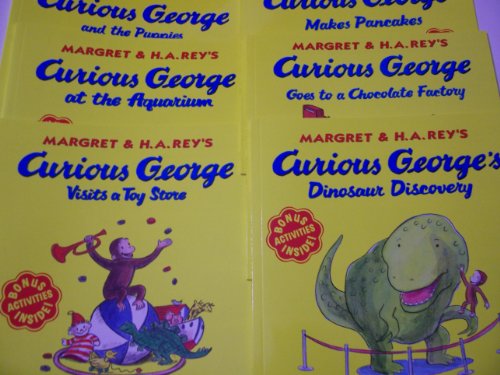 Curious George Around Town 6 Book Set with Convenient Storage Case with Handle