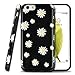 iPhone 6S Case, Dimaka Cute Daisy Floral Flower Designed Glitter Pattern Full Cover Protective, 2 Layers Hybrid Case, Trendy Girly Sturdy Black Hard Case for iPhone 6/6S 4.7 inches (Daisy)