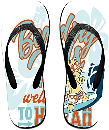 Woman Unisex Man Cute Kitten Surfing Boarding Kids Hawaii Animal Fun Slim Sandal For Dorm Antimicrobial Shower &amp; Water M