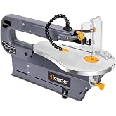 Hoteche 16-inch Power Scroll Saw for Woodworking with Large Tilting Working Table and Integrated Dust Port, Professional Woodworking Tool for Detailed Cutting, Fretwork, Crafting