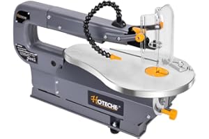Hoteche 16-inch Power Scroll Saw for Woodworking with Large Tilting Working Table and Integrated Dust Port, Professional Woodworking Tool for Detailed Cutting, Fretwork, Crafting
