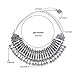 Zhenhui Vintage Necklace Statement Bib Choker Coin Tassels Hippie Boho Festival Tribal (Grey)