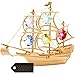 Matashi 24K Gold Plated Crystal Studded Mayflower Ship Boat Ornament – Elegant Nautical Sailboat Figurine for Tabletop Décor – Unique Gift for Mom, Wife, Grandma - Birthday, Thanksgiving, Mothers Day