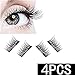 New PERFECT Dual Magnetic False Eyelashes - HOBO (4 Pieces) Ultra Thin 3D Fiber Reusable Best Fake Lashes Extension for Natural