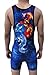 ri-Titans Ryu- Dragon vs Phoenix Reversible Red Blue Wrestling Singlet - Freestyle Roman Folkstyle