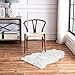 LEEVAN Faux Fur Rug Supersoft Plush Fluffy Chair Cover Sheepskin Rug Seat Cover Shaggy Throw Floor Mat Carpet Accent Rugs- 2 ft x 3 ft, Ivory White