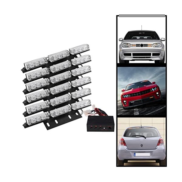 3-Flashing-Modes-Amber-White-54-LED-Warning-Hazard-Construction-Strobe-Light-Control-Module-Mounting-Bracket-Bar-Pickup-Truck-SUV-Boat-Set-of-6 3-Flashing-Modes-Amber-White-54-LED-Warning-Hazard-Construction-Strobe-Light-Control-Module-Mounting-Bracket-Bar-Pickup-Truck-SUV-Boat-Set-of-6