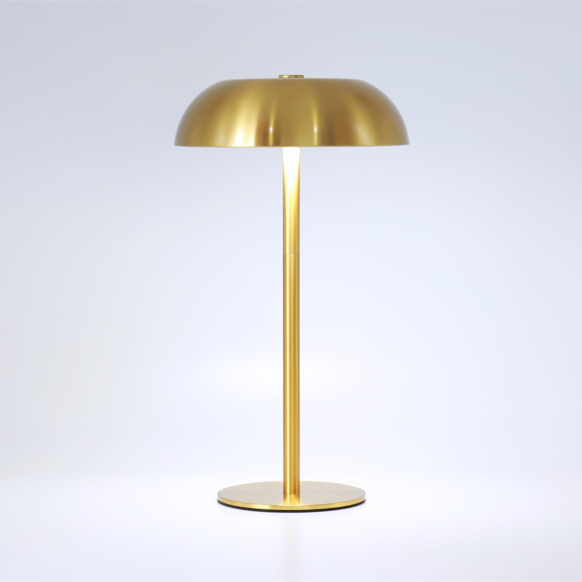 Photo 1 of Portable Mushroom Table Lamp with 5200mAh Battery, 11'' Cordless LED Night Light with Stepless Dimming, 3 Color Modes & Adjustable Height for Bedroom/Patio/Bar Decor/Coffee Shop Ambiance (Gold-tall)