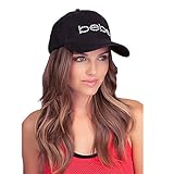 Bebe Baseball Cap Hat Swarovski Crystals Logo Rhinestone Cotton Black 224708