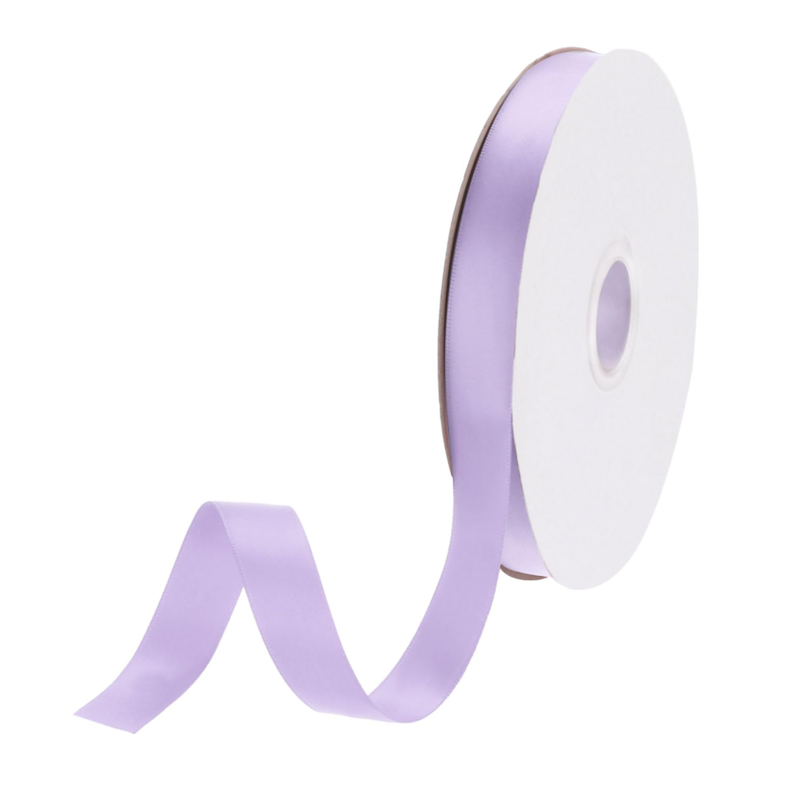 DMiotech 15mm Satin Ribbon 46m/150ft Thin Double Face Fabric Grosgrain Ribbon for Gift Wrapping Floral Hair Flower Bouquet, Light Purple