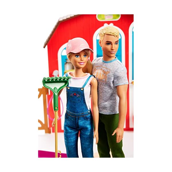 Barbie GFF51 Spaß auf dem Bauernhof Bauernhof Spielset mit Zwei Puppen, Puppen Spielzeug ab 3 Jahren – Bild 4