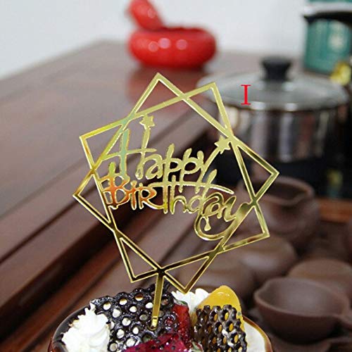Cake Decorating Supplies - Acrylic Letter Gold Silver Cake Flag Glitter Happy Per Decoration Party Wedding - Stand Patrol Molds Star Brush Kit-baking Pearl Rheme Edible Beginners Pans Tra