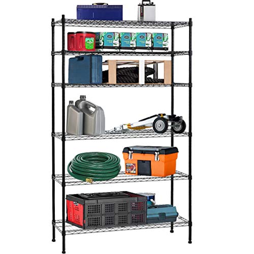 Dkeli Metal Wire Shelving Unit NSF Heavy Duty 6Tier Height Adjustable