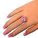 YAZILIND Women Silver Plated Band Wedding Pink Cubic Zirconia Ring Gift For Lady Size10